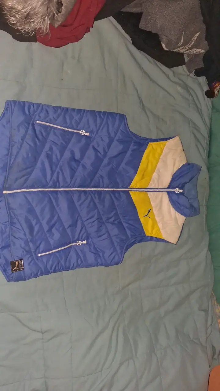 Chaleco sin mangas Puma azul y amarillo - 1