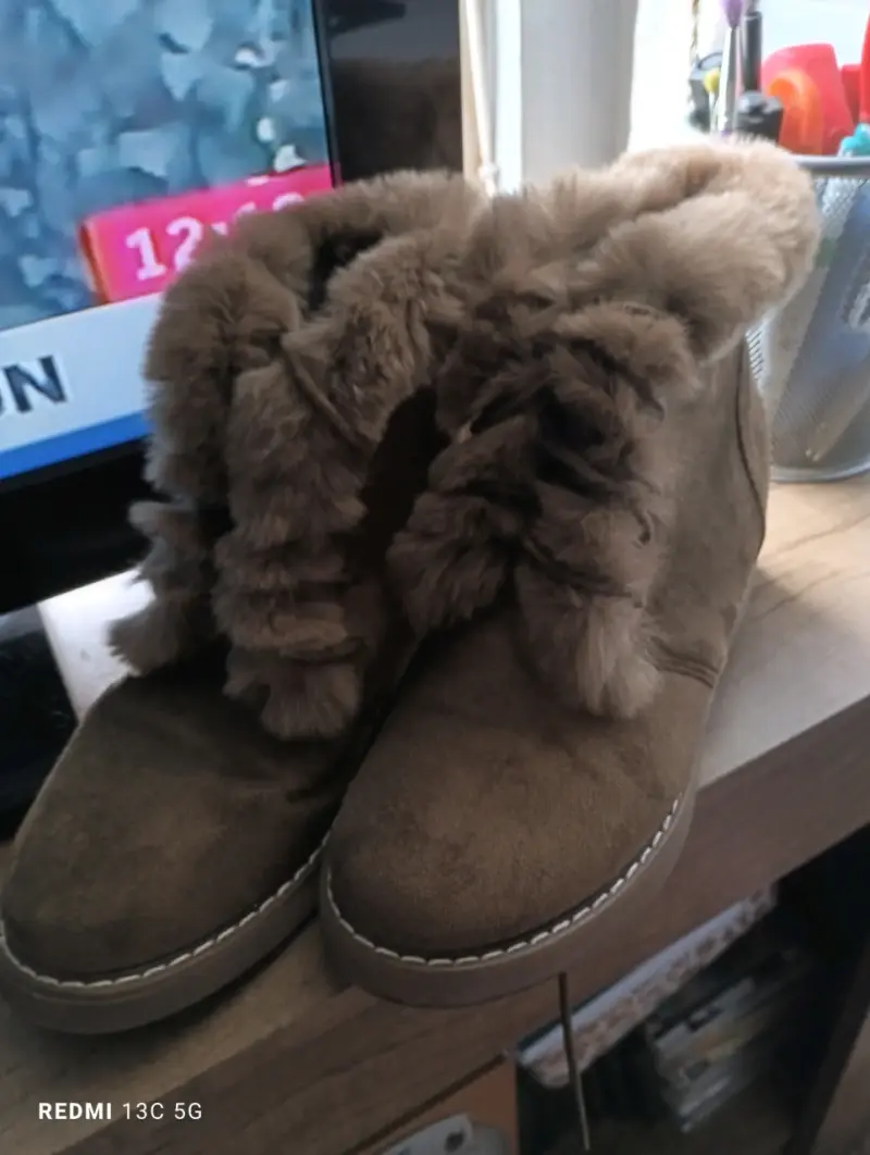 Botines de invierno con forro de piel sintética
