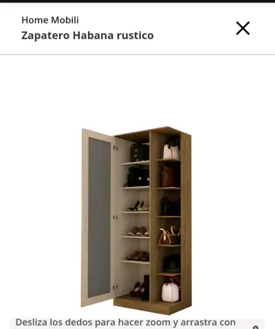 Zapatero Habana rústico de madera - miniatura 1