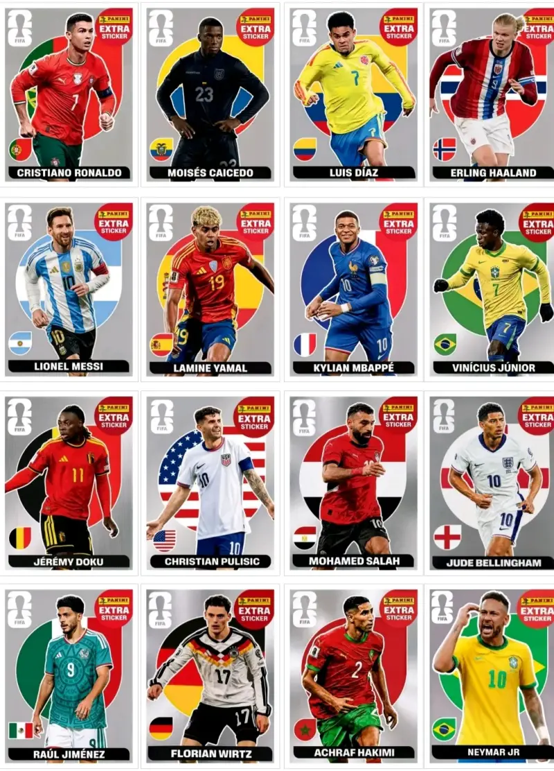 Extra stickers mundial 2026 alternativos - 2