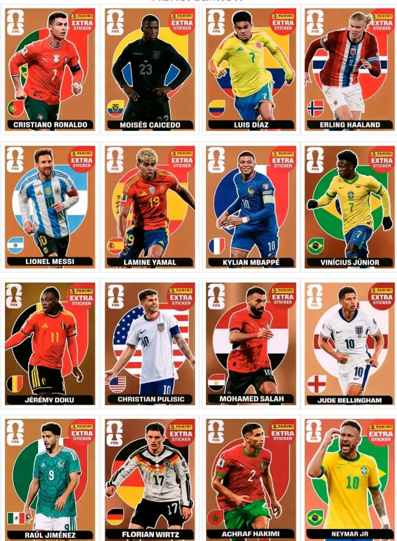 Extra stickers mundial 2026 alternativos - 3