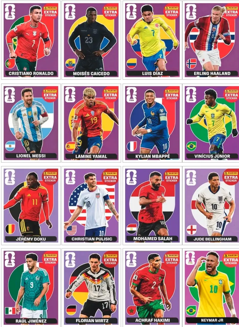 Extra stickers mundial 2026 alternativos - 4