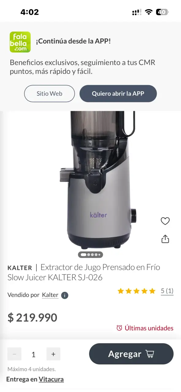 Extractor de Jugo Kalter SJ-026 Prensado en Frío