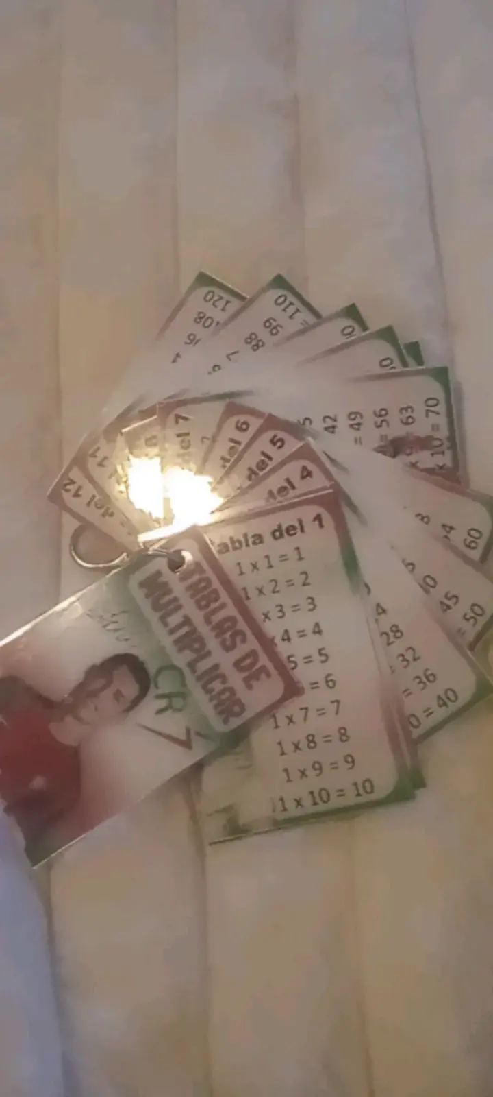 Tarjetas educativas de tablas de multiplicar