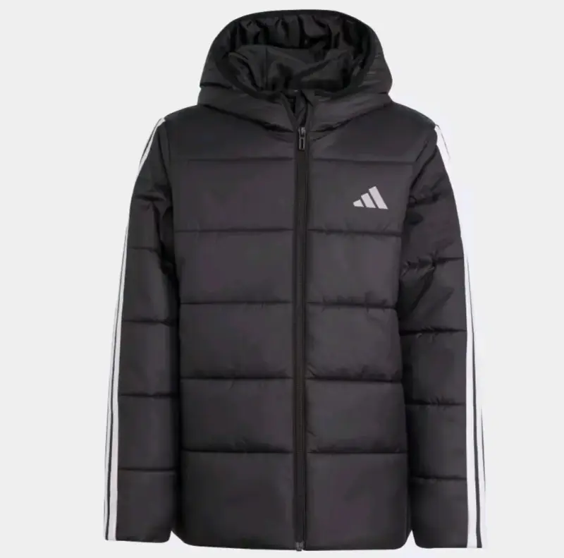 Chaqueta acolchada negra con capucha Adidas - 1