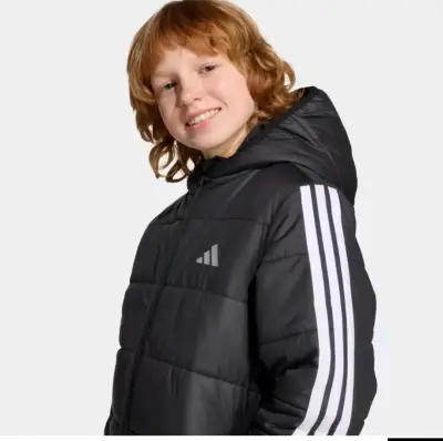 Chaqueta acolchada negra con capucha Adidas - miniatura 5