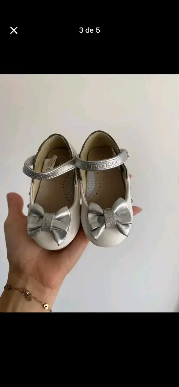 Zapatos de bebé Limonada blancos con lazo - 1