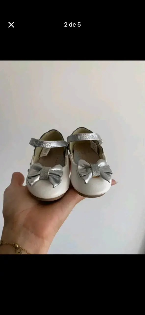 Zapatos de bebé Limonada blancos con lazo - 2