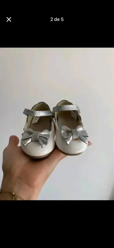 Zapatos de bebé Limonada blancos con lazo - miniatura 2
