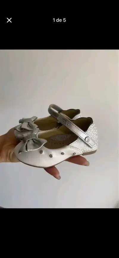 Zapatos de bebé Limonada blancos con lazo - miniatura 3
