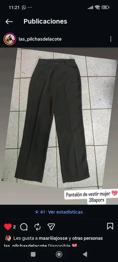Pantalón de vestir negro para mujer - miniatura 2