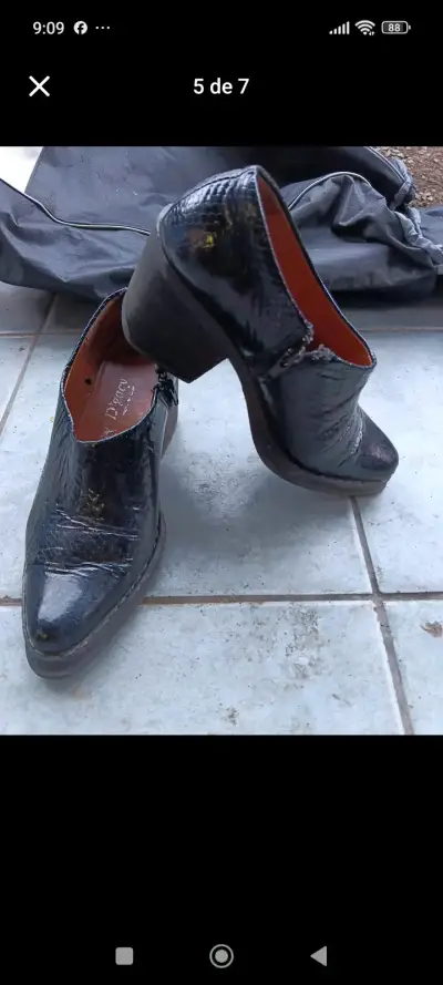 Botines de cuero marrón para mujer - miniatura 3