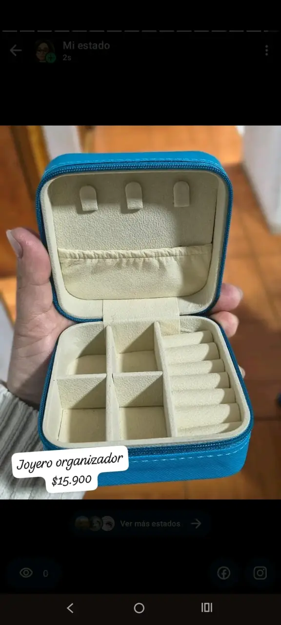 Joyero organizador portátil azul - 1