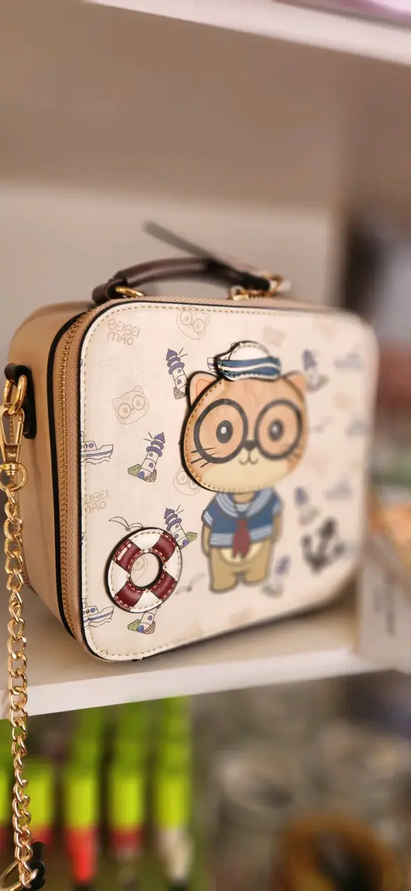 Cartera infantil con diseño de gato marinero
