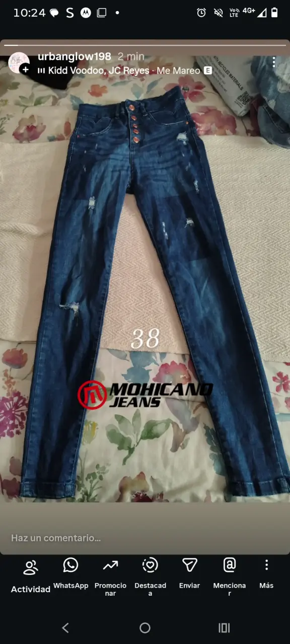 Jeans Mohicano desgastados talla 38