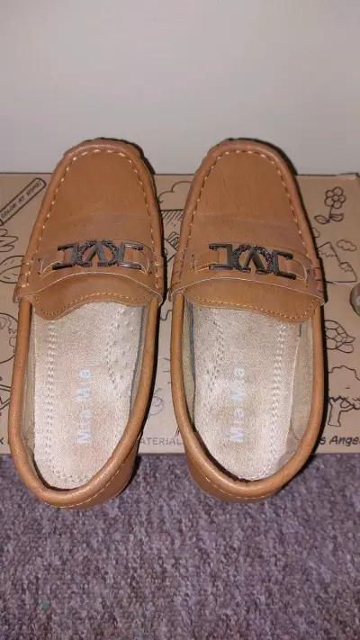 Mocasines de cuero marrón para niños - miniatura 1