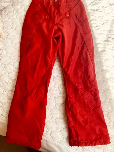 Pantalones de esquí rojos para niña - miniatura 1