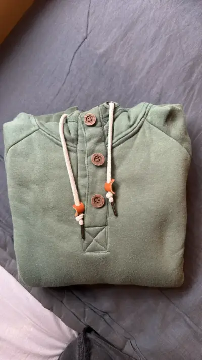 Polerón verde Froens con gorro y botones - miniatura 1