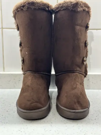 Botas de invierno marrones con forro de piel - miniatura 2