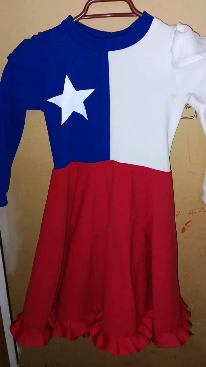 Vestido infantil bandera chilena