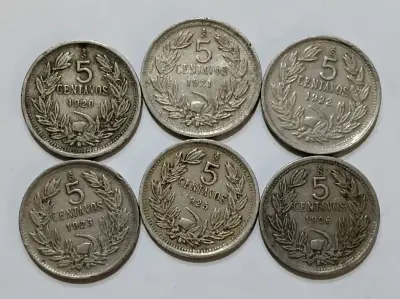 Monedas antiguas 5 centavos Chile 1920 - 1938 - miniatura 1