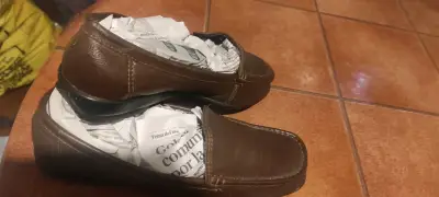 Mocasines de cuero marrón para mujer - miniatura 2