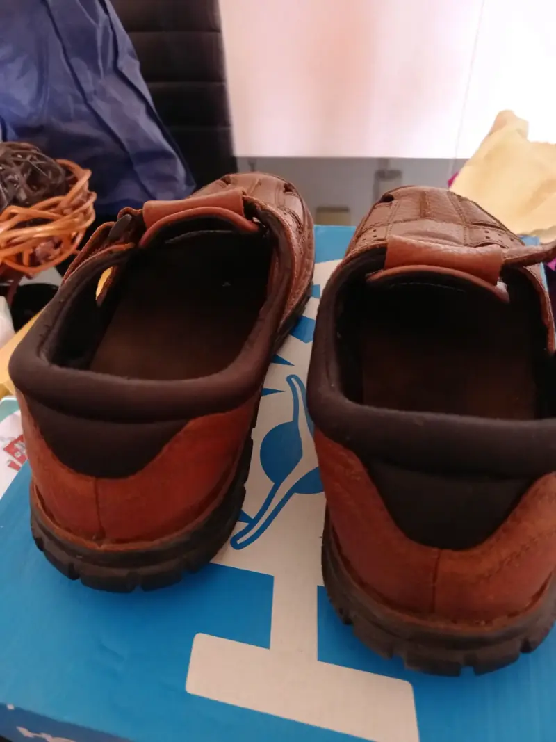 Sandalias de cuero marrón cerradas para hombre - 3