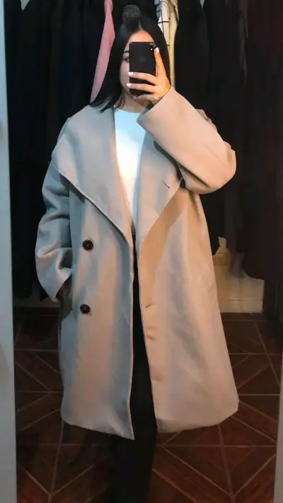 Abrigo beige con cinturón talla 3XL - miniatura 1