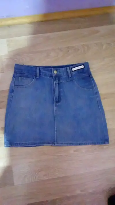 Falda de mezclilla azul casual - miniatura 1