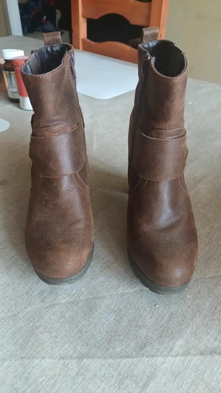 Botines de cuero marrón para mujer. N 36 - 1
