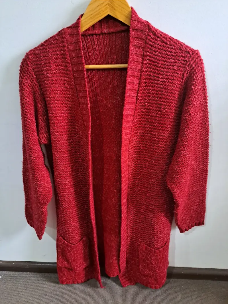 Cárdigan tejido rojo M/L