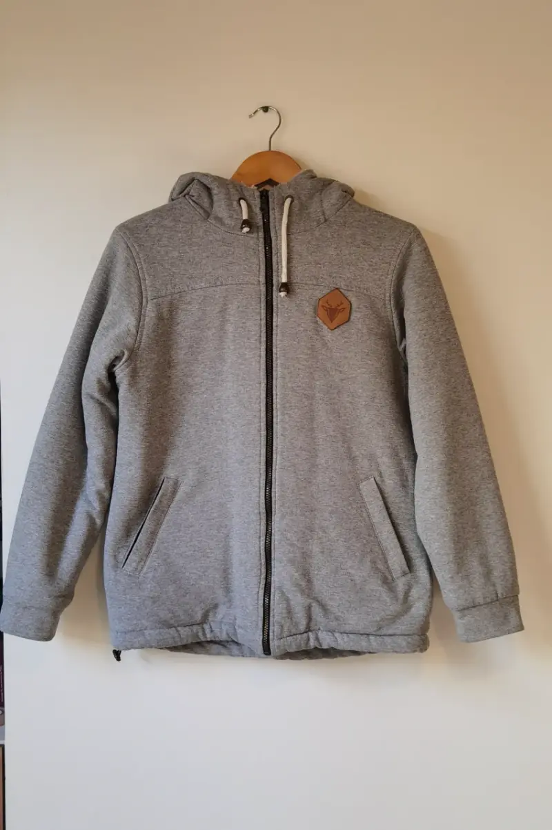 Polerón Raindoor talla S gris con capucha y cierre - 1