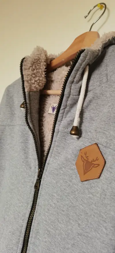 Polerón Raindoor talla S gris con capucha y cierre - miniatura 2