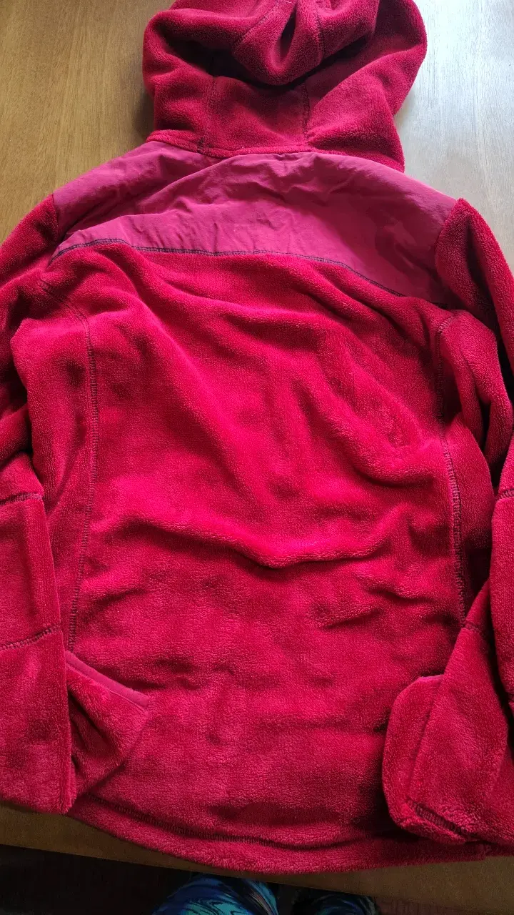 Chaqueta polar roja con capucha para mujer - 3