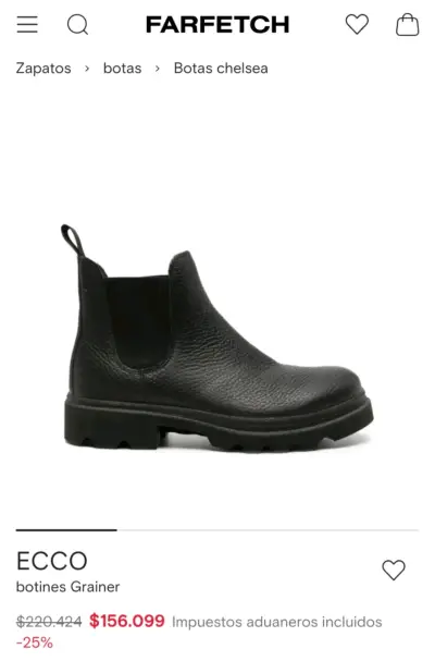 BOTINES ESTILO CHELSEA CUERO GRANULADO ECCO 40 - miniatura 3