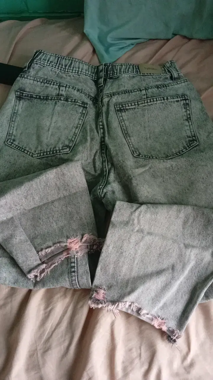 Jeans desgastados gris para mujer - 3