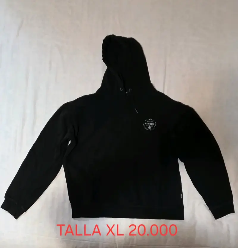 Polerón con capucha Volcom negro talla XL