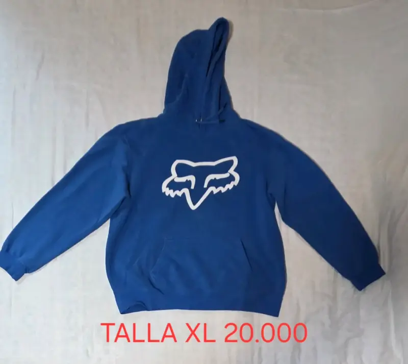 Polerón azul con capucha talla XL
