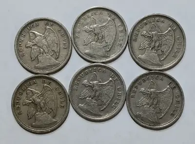 17 Monedas antiguas 10 centavos Chile 1921 - 1941 - miniatura 4