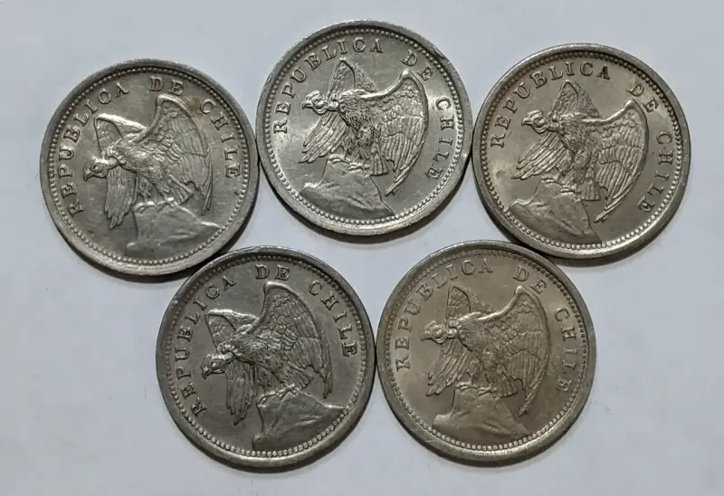 17 Monedas antiguas 10 centavos Chile 1921 - 1941 - 6