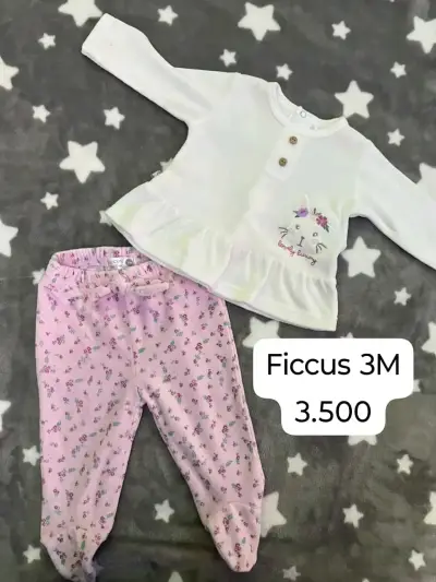 Conjunto bebé Ficcus 3M blanco y rosado - miniatura 1