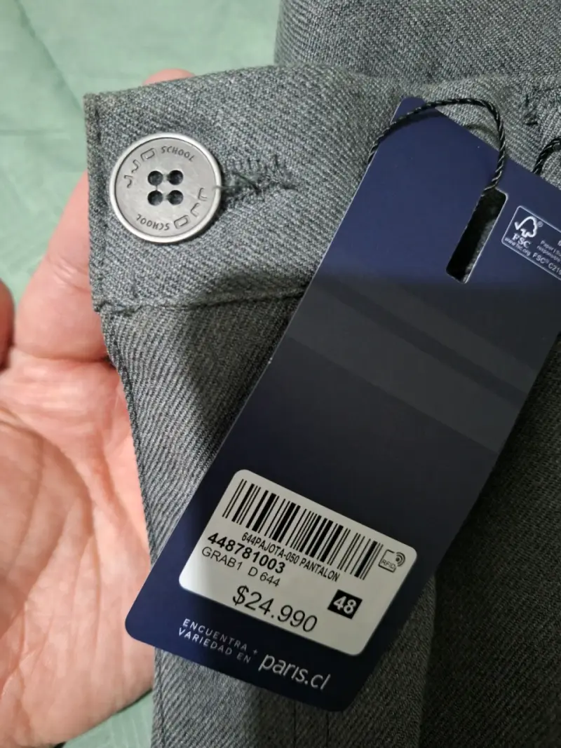 Pantalón gris talla 48 para hombre - 1
