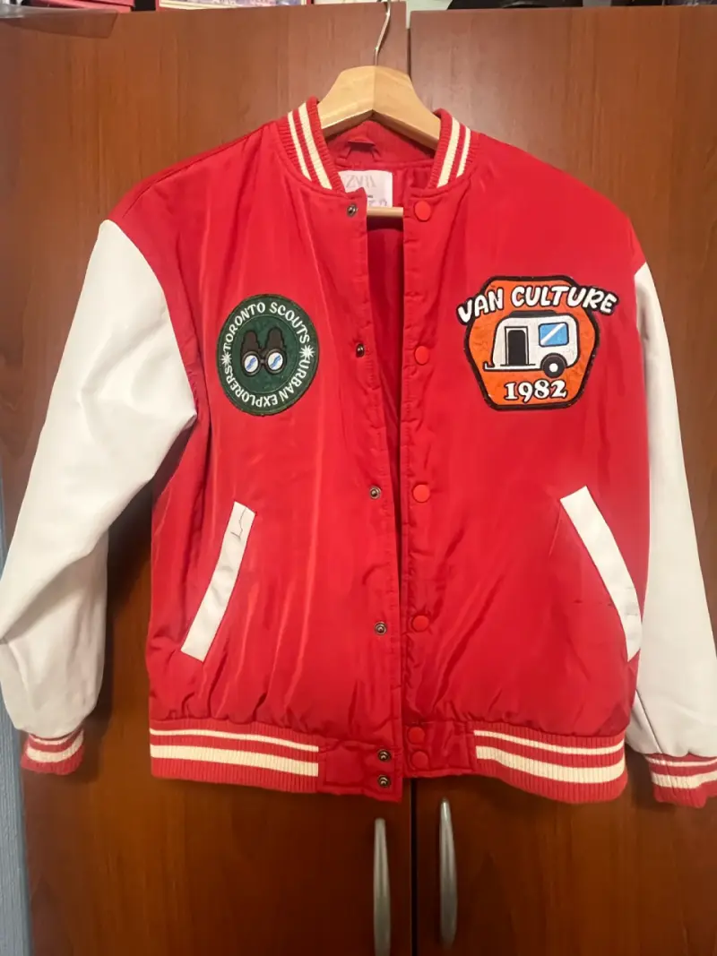 Chaqueta Zara roja con parches niño talla 10 - 1