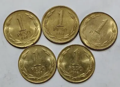 10 monedas 1 peso chile años 1981 - 1992 - miniatura 2