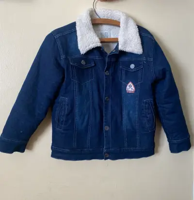 Chaqueta de mezclilla con forro de borrego niño t8 - miniatura 3