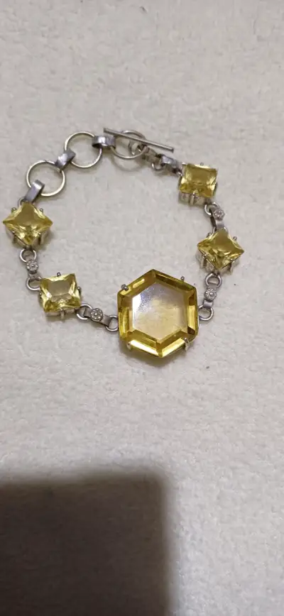 Pulsera de plata con piedras citrino natural - miniatura 1