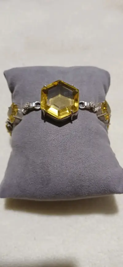 Pulsera de plata con piedras citrino natural - miniatura 2