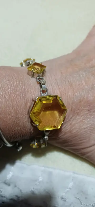 Pulsera de plata con piedras citrino natural - miniatura 5