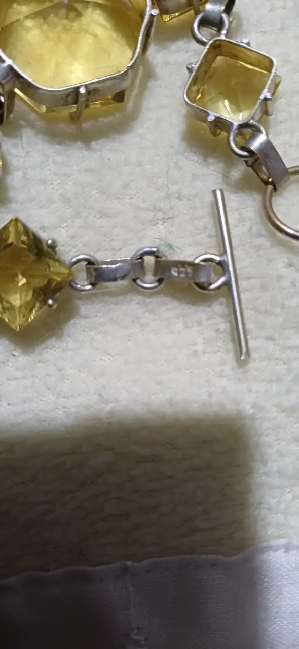 Pulsera de plata con piedras citrino natural - 6