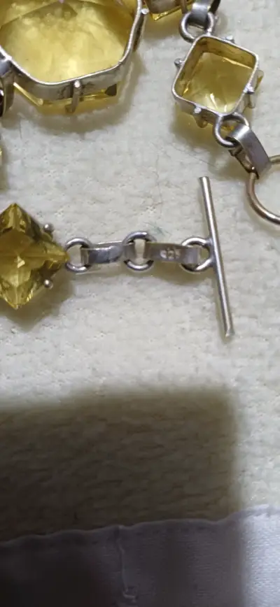 Pulsera de plata con piedras citrino natural - miniatura 6